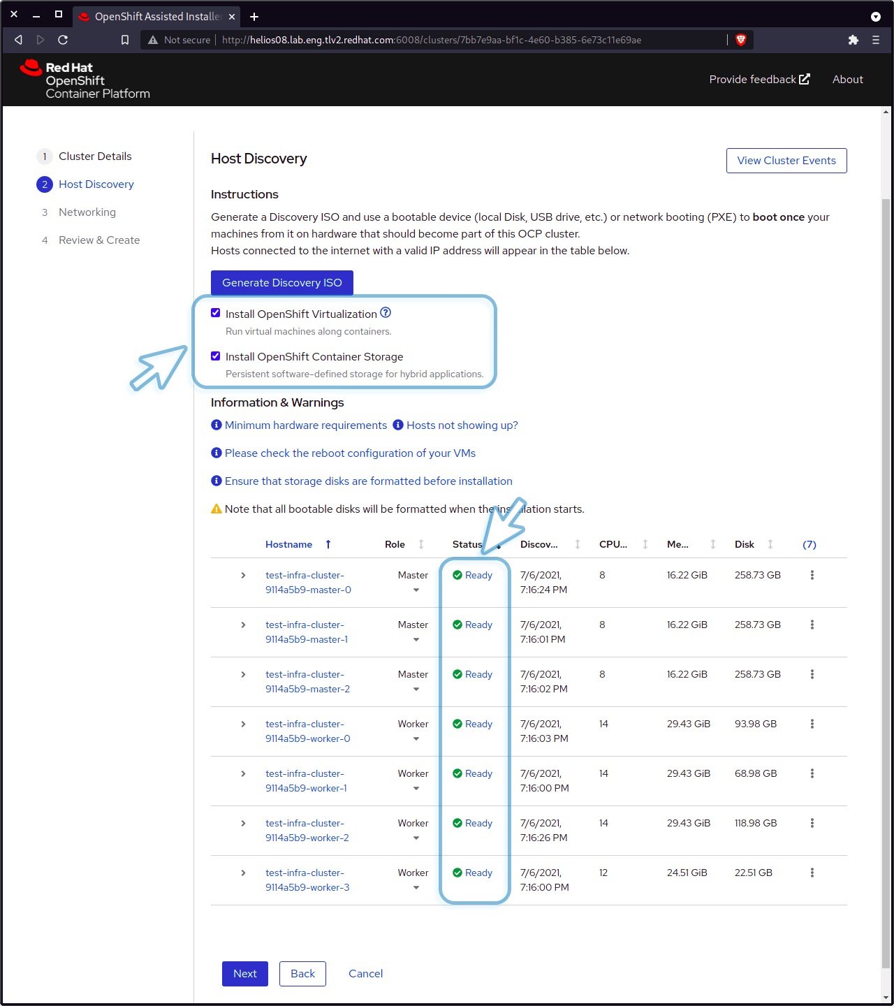 Using the Assisted Installer to Create a Cluster with OpenShift